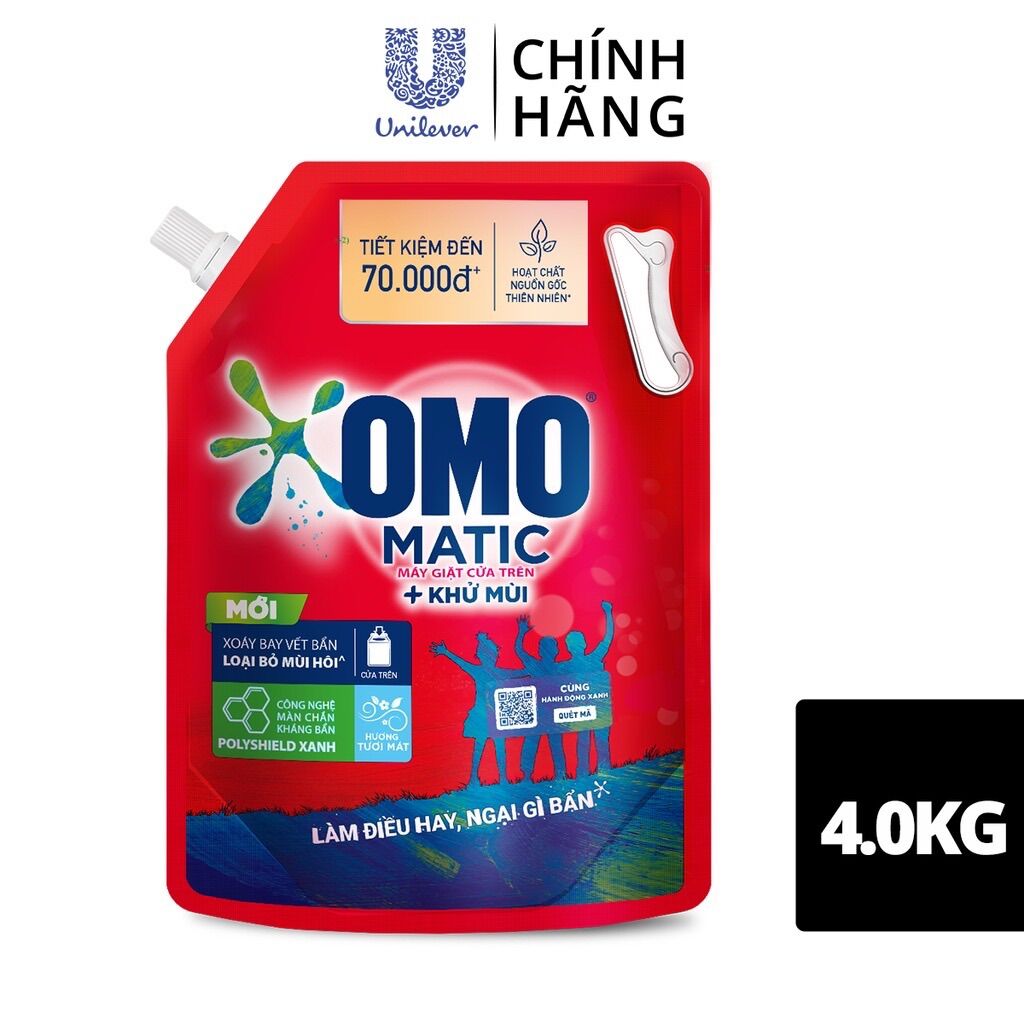 Nước giặt OMO matic cửa tren 4kg