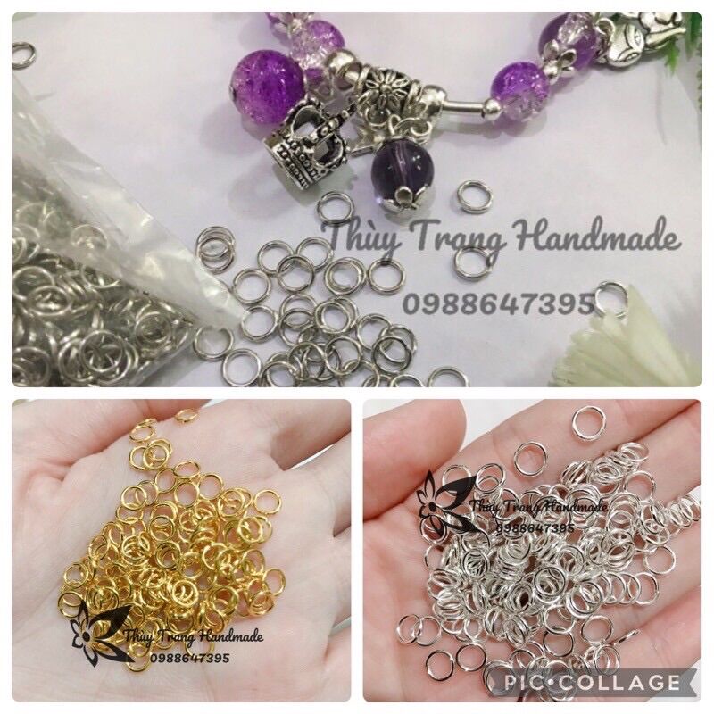 50 Khoen đường kính 5mm, 6mm làm đồ trang sức handmade