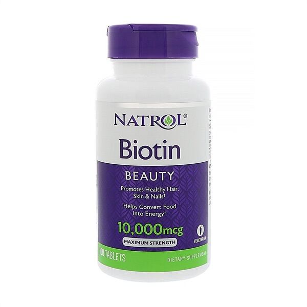 Viên uống mọc tóc Natrol Biotin 10,000 mcg
