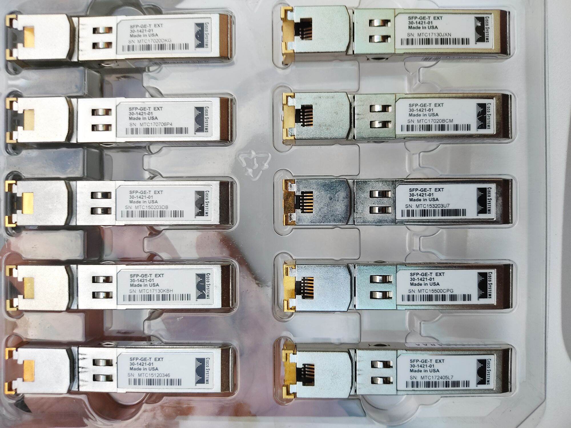 Module Quang Sang Đồng Chính Hãng Cisco Cisco 30-1421-01 SFP-GE-T EXT 1000BASE-T SFP Transceiver Module Made In USA