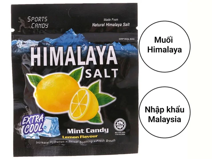 Kẹo bạc hà chanh muối Himalaya Salt gói 15g