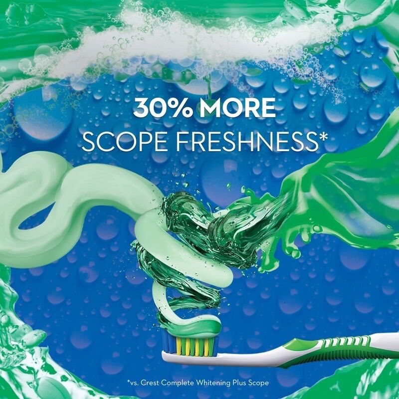 Kem Đánh Răng Crest complete Extra Whitening Scope Advanced Freshness 232g Của Mỹ