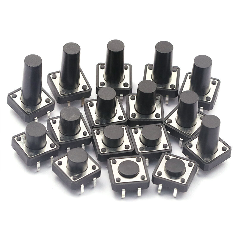 Ấn Phím Công Tắc Tiếp Xúc Nhẹ Nút Bấm Công Tắc Vi Động Nút Bấm Nút Bấm 4 Chân Bốn Chân Cắm Thẳng Kiểu Đứng Loại Nhỏ 12*12
