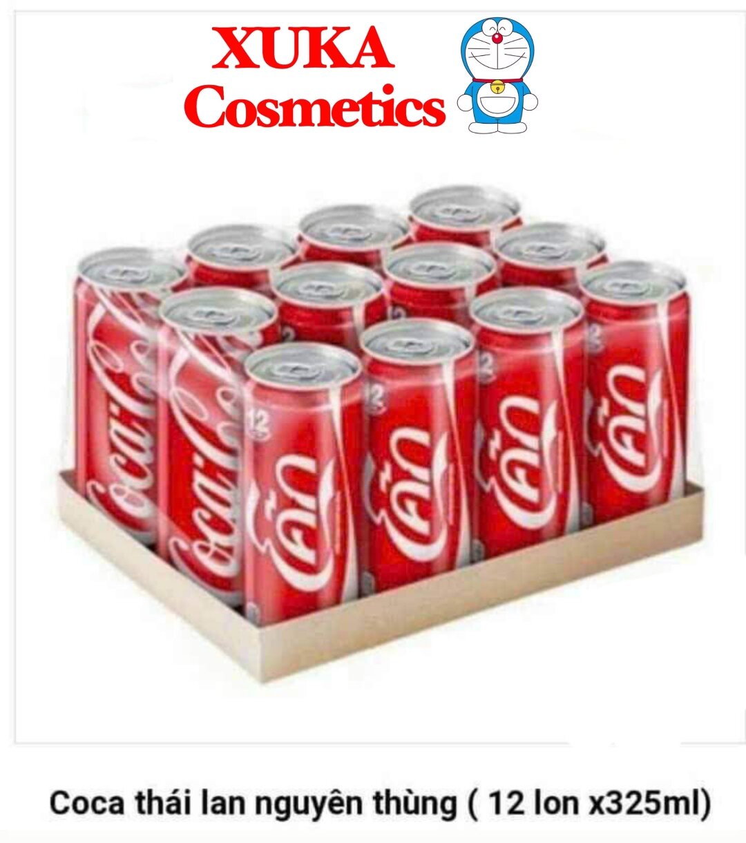 Thùng 12 Lon Nước Ngọt Coca-Cola Thái Lan 1 lon 325ml,CocaCola Thái Siêu