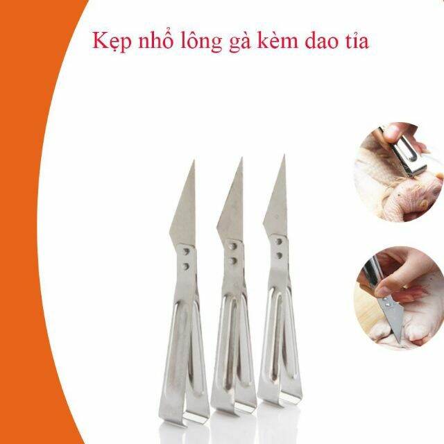 Combo 10 Chiếc Dụng Cụ Nhổ Lông Gà Kèm Dao Tỉa BằngThép Không Gỉ