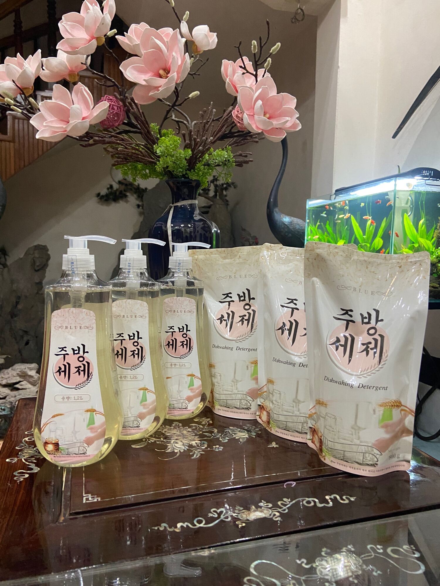 HN NƯỚC RỬA CHÉN GẠO HỮU CƠ BLUE 800ml