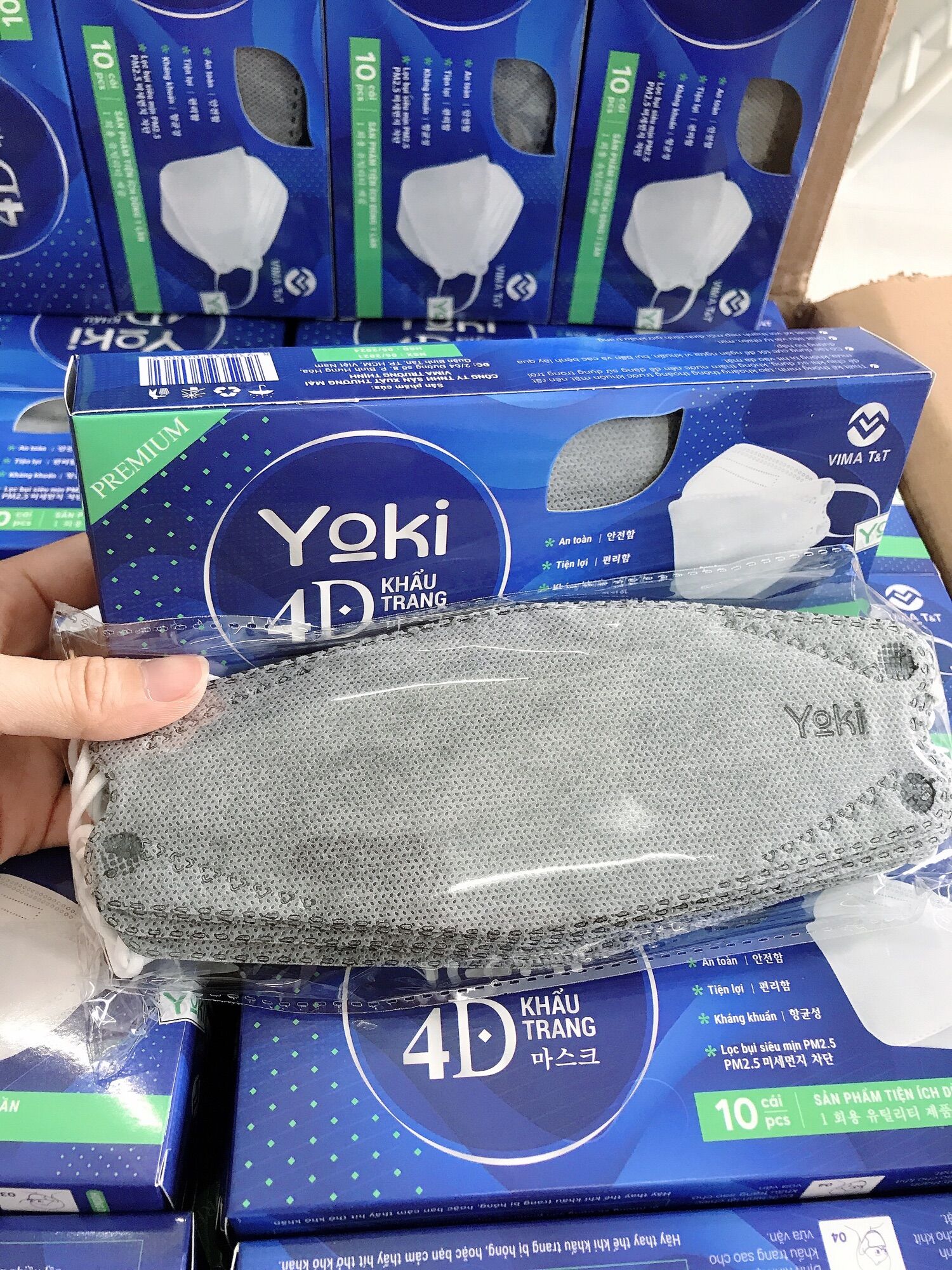 Combo 10 hộp (100 cái) khẩu trang yoki kháng khuẩn