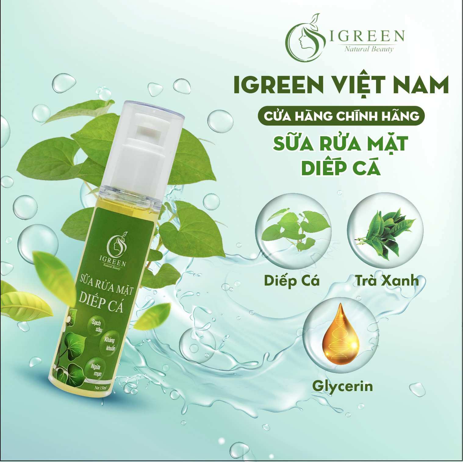 Sữa rửa mặt diếp cá trà xanh