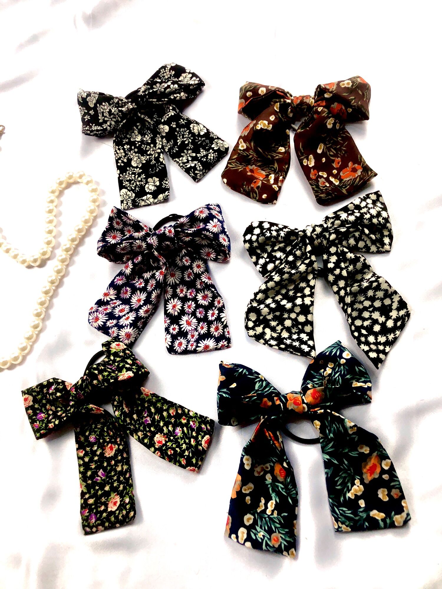 10 Dây Cột Tóc Vải hoa Ngẫu nhiên HandMade