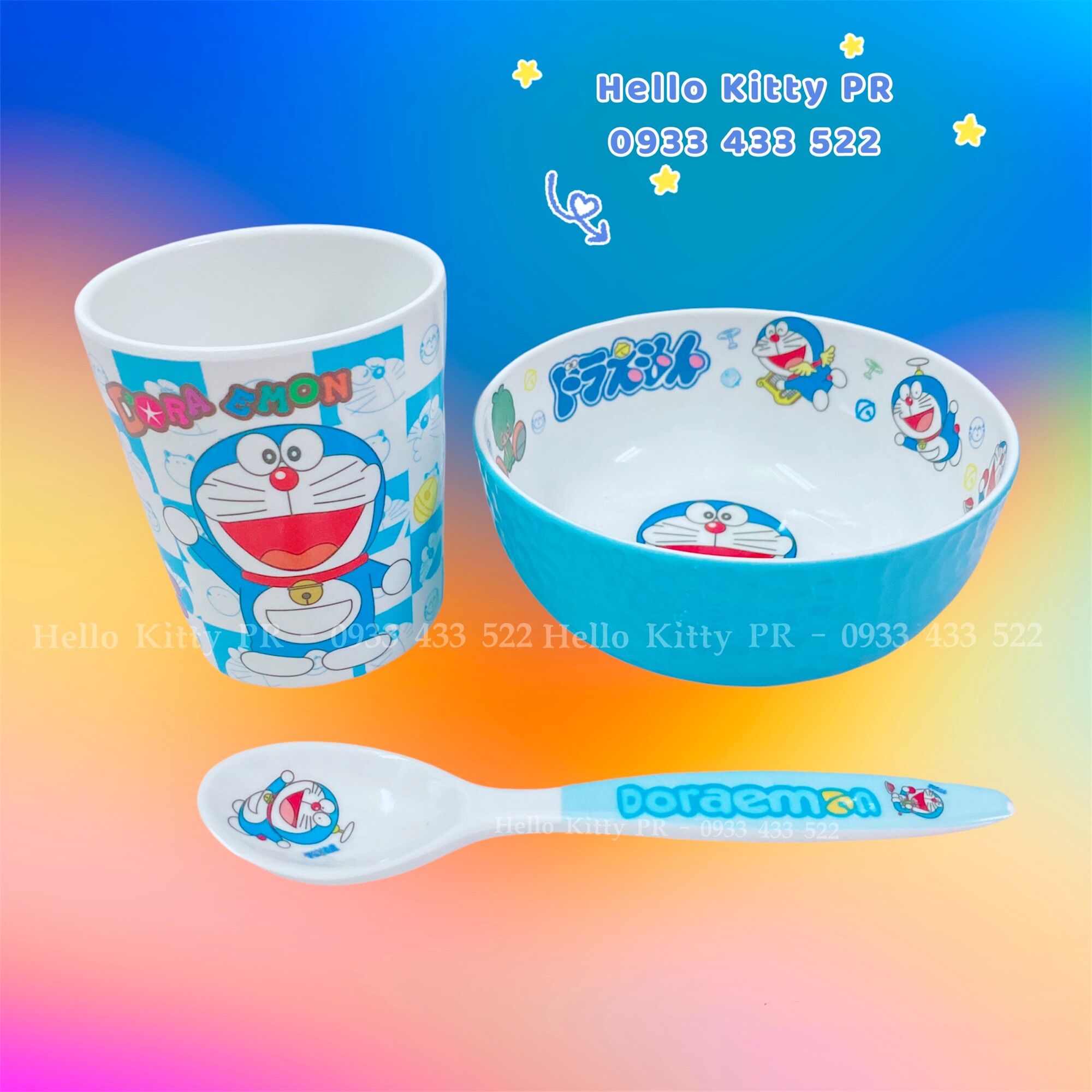 Combo chén muỗng ly cốc Doremon Doraemon