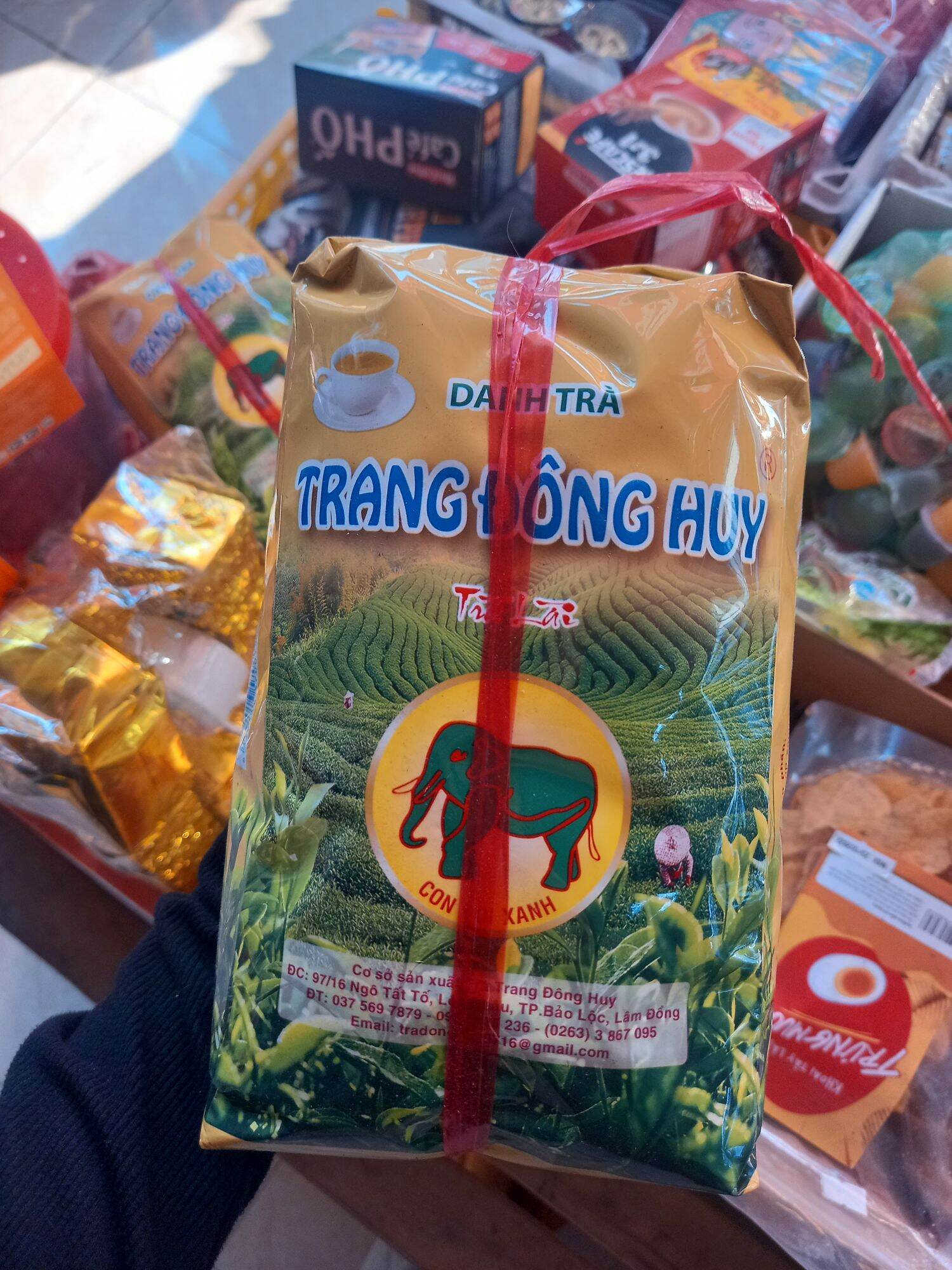 380g trà con voi xanh Đông Huy, là trà thanh mát, tốt cho sức khoẻ