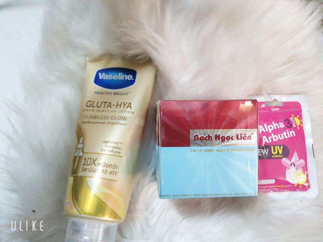 Combo Dưỡng Trắng Body Bạch Ngọc Liên Vaseline Alpha Butin