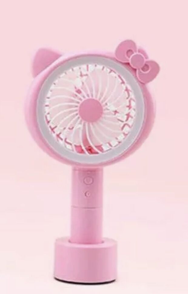 (Gia dụng giá rẻ) Quạt hình mini hình thú Đôrêmon và Kitty siêu cute có đèn led