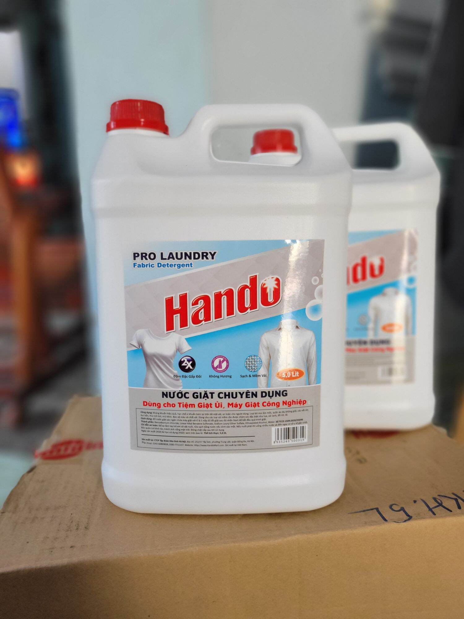 Thùng 04 Can nước giặt không mùi 5L Hando