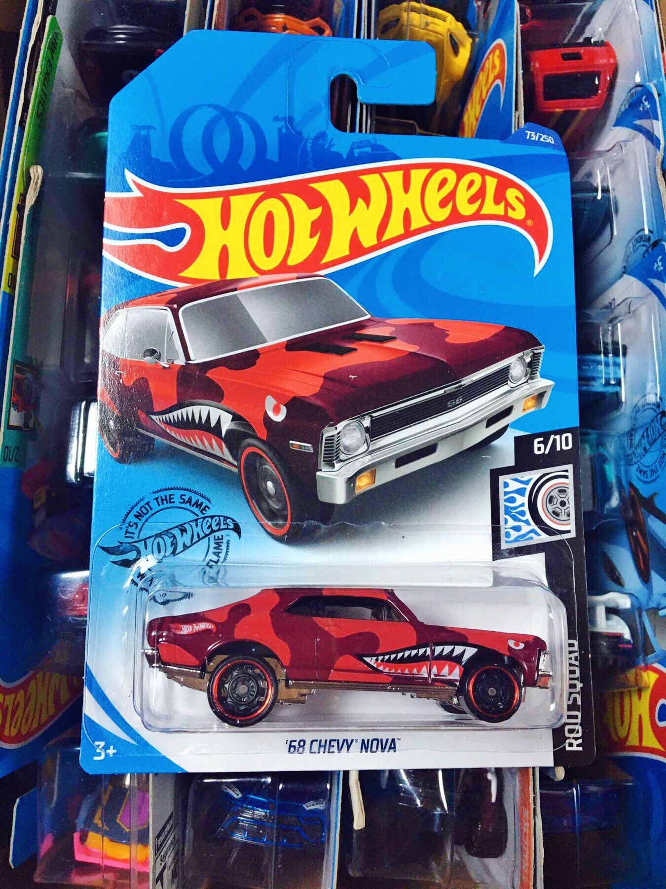 Xe Mô Hình Hot Wheels tỉ lệ 1:64 "68 Chevy Nova" (Team Shark Red)
