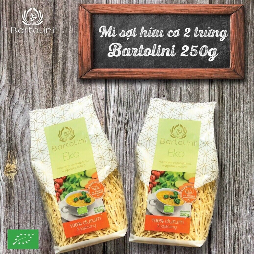 [HCM]Mì nui xoắn hữu cơ đậu lăng đỏ Bartolini 250g