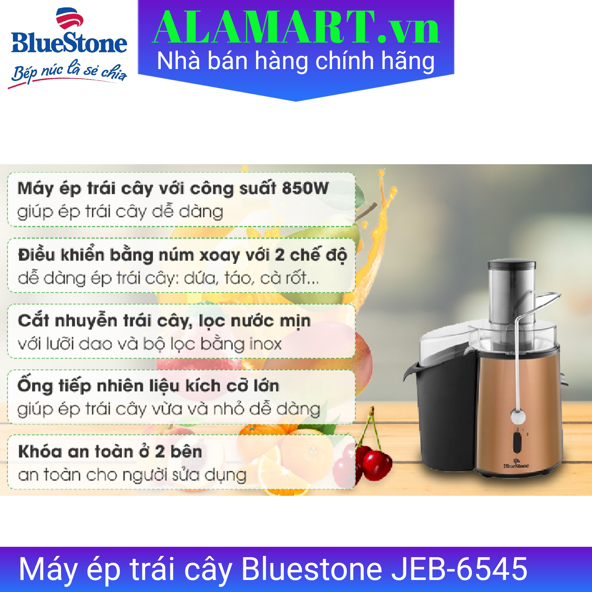 Máy ép trái cây Bluestone JEB-6545 850w