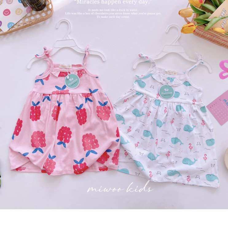 Váy 2 dây thắt nơ bé gái Miwoo xuất Nhật