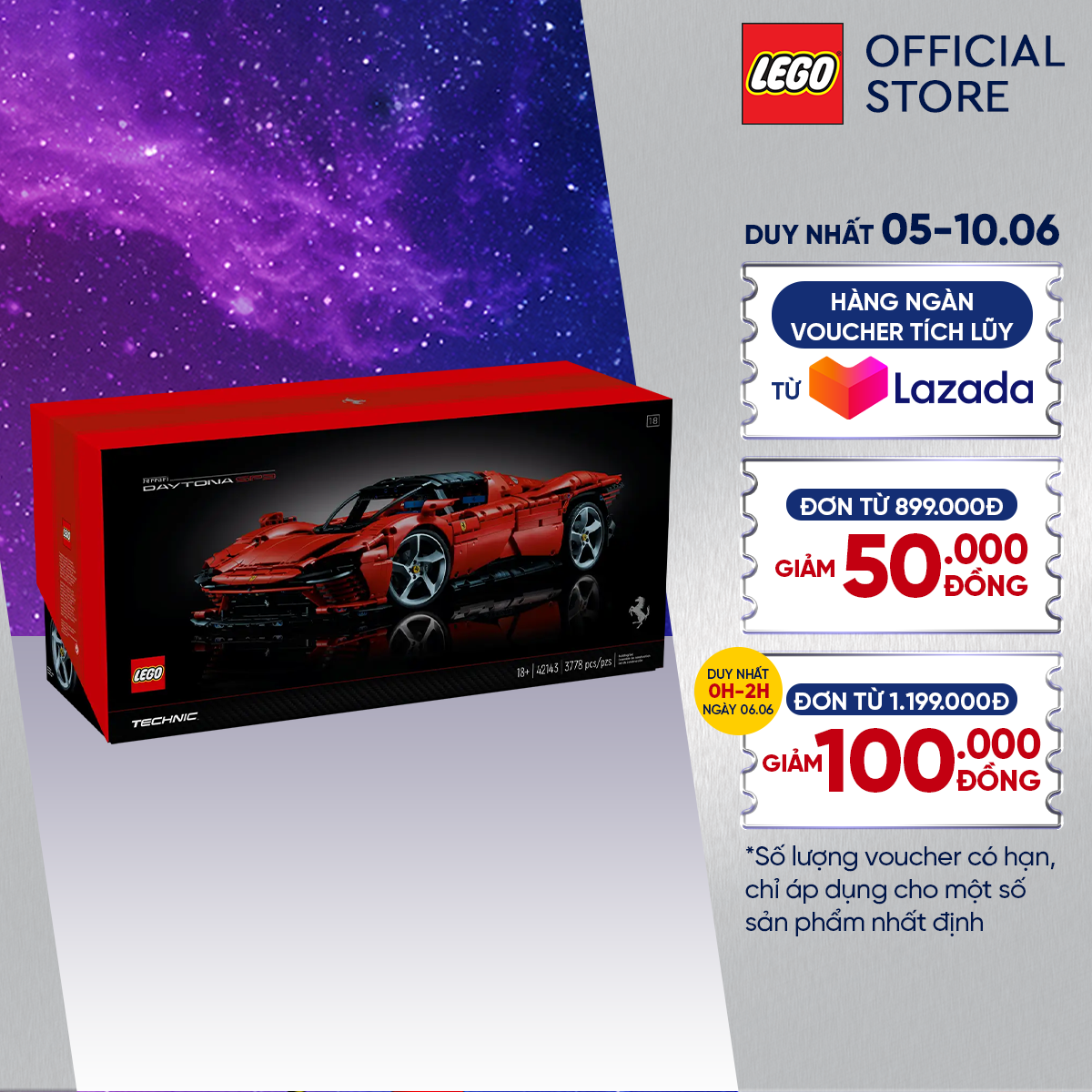 LEGO TECHNIC 42143 Siêu Xe Ferrari Daytona SP3 (3778 chi tiết)