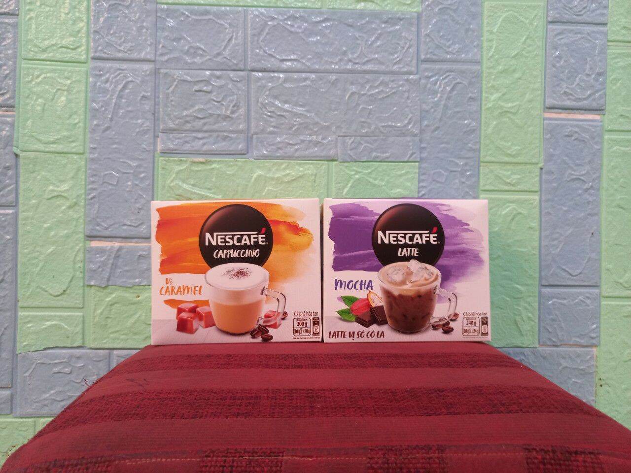 Hôp 10 gói cafe sữa hạt latte hòa tan vị socola
