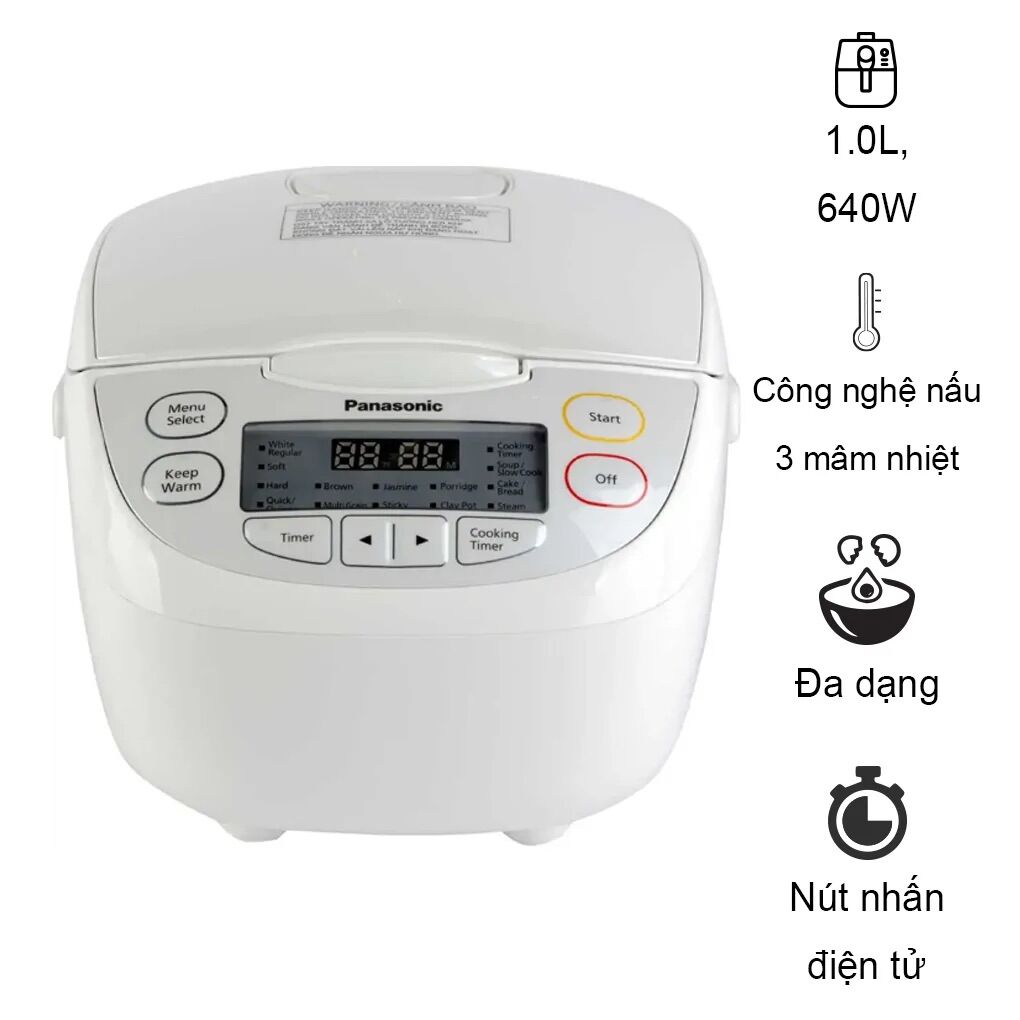 Nồi cơm điện tử panasonic 1 lít sr-cl108wra - hàng chính hãng
