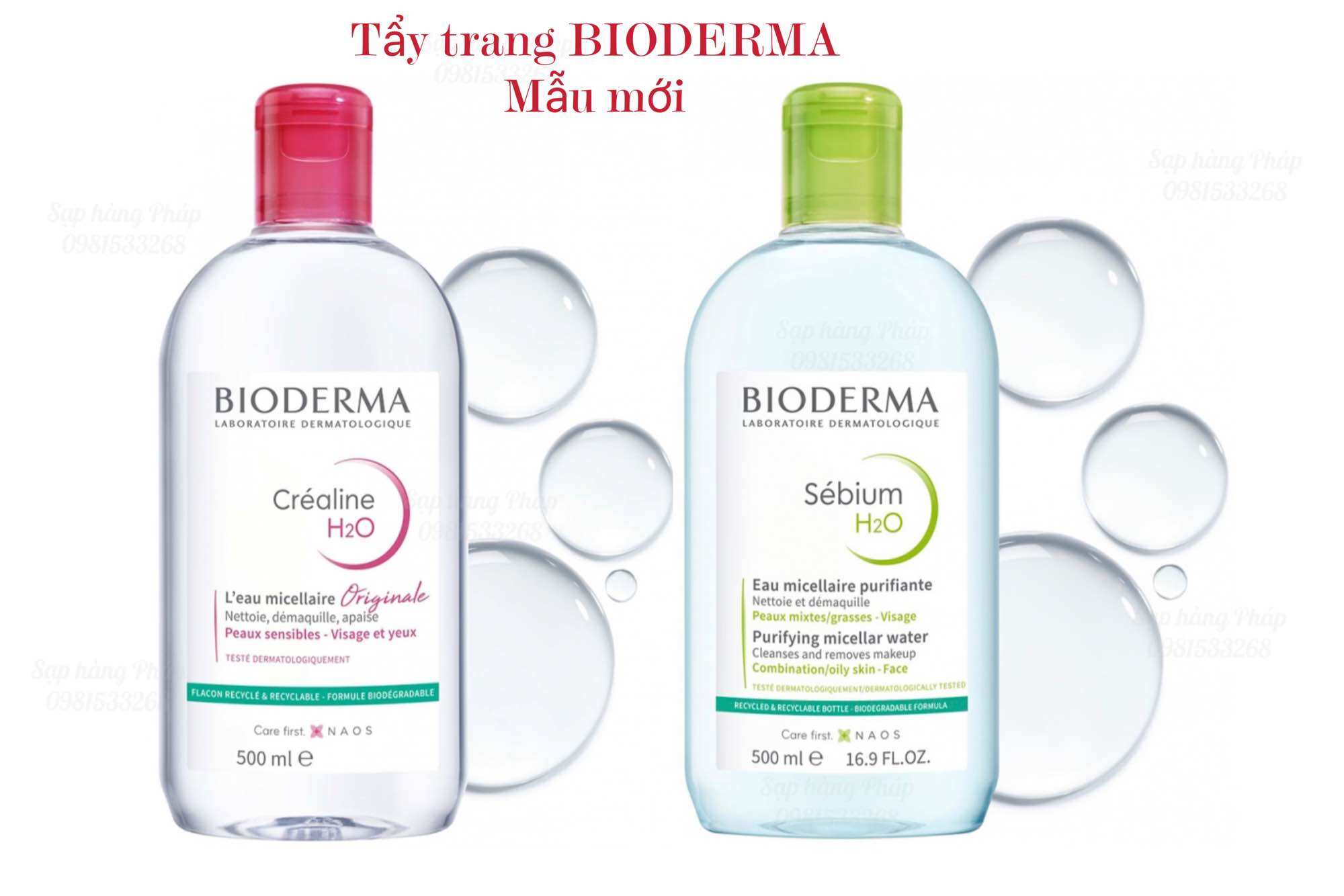Tẩy trang Bio xanh - hồng 500ml