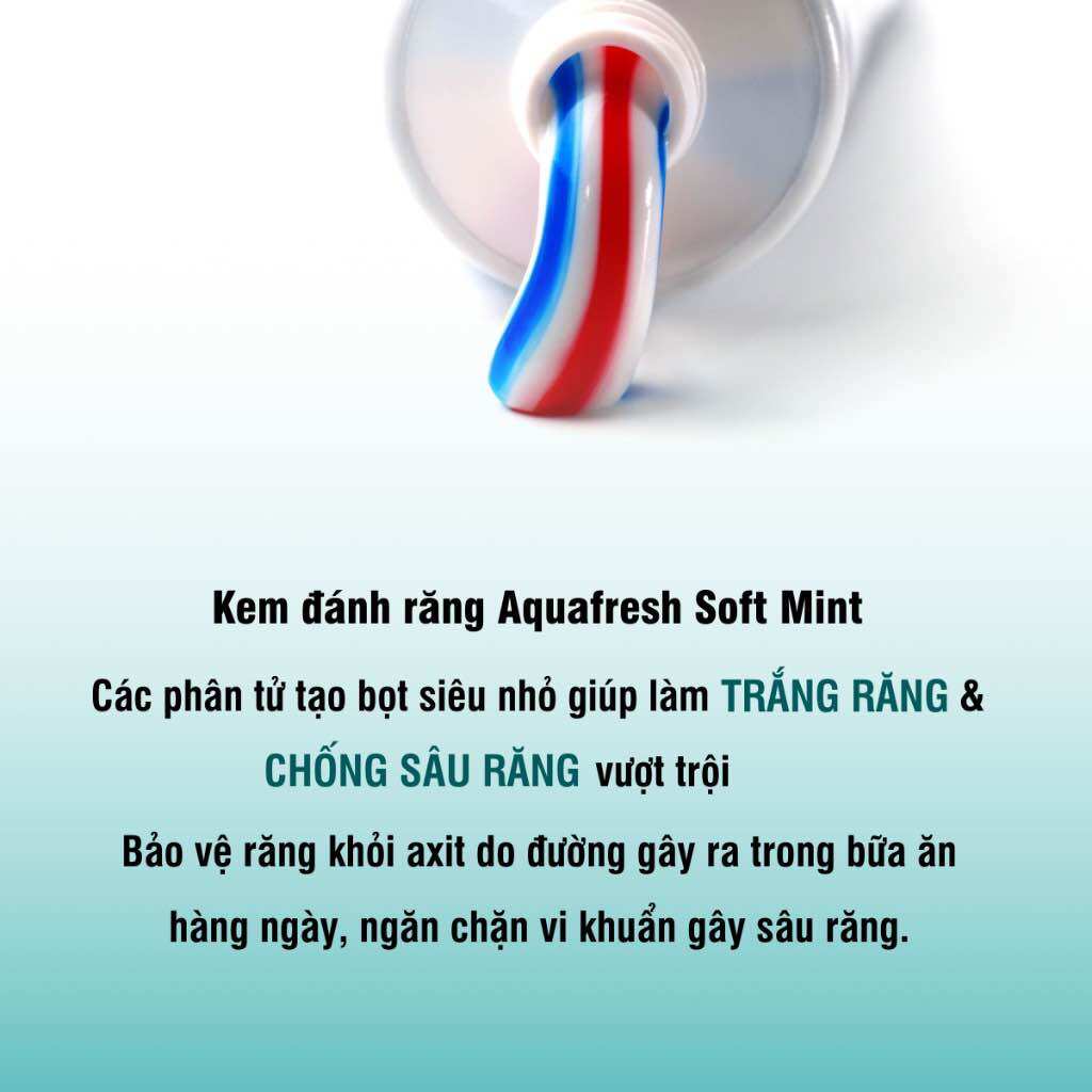 Mẫu mới Kem đánh răng Aquafresh Nhật Bản 140g