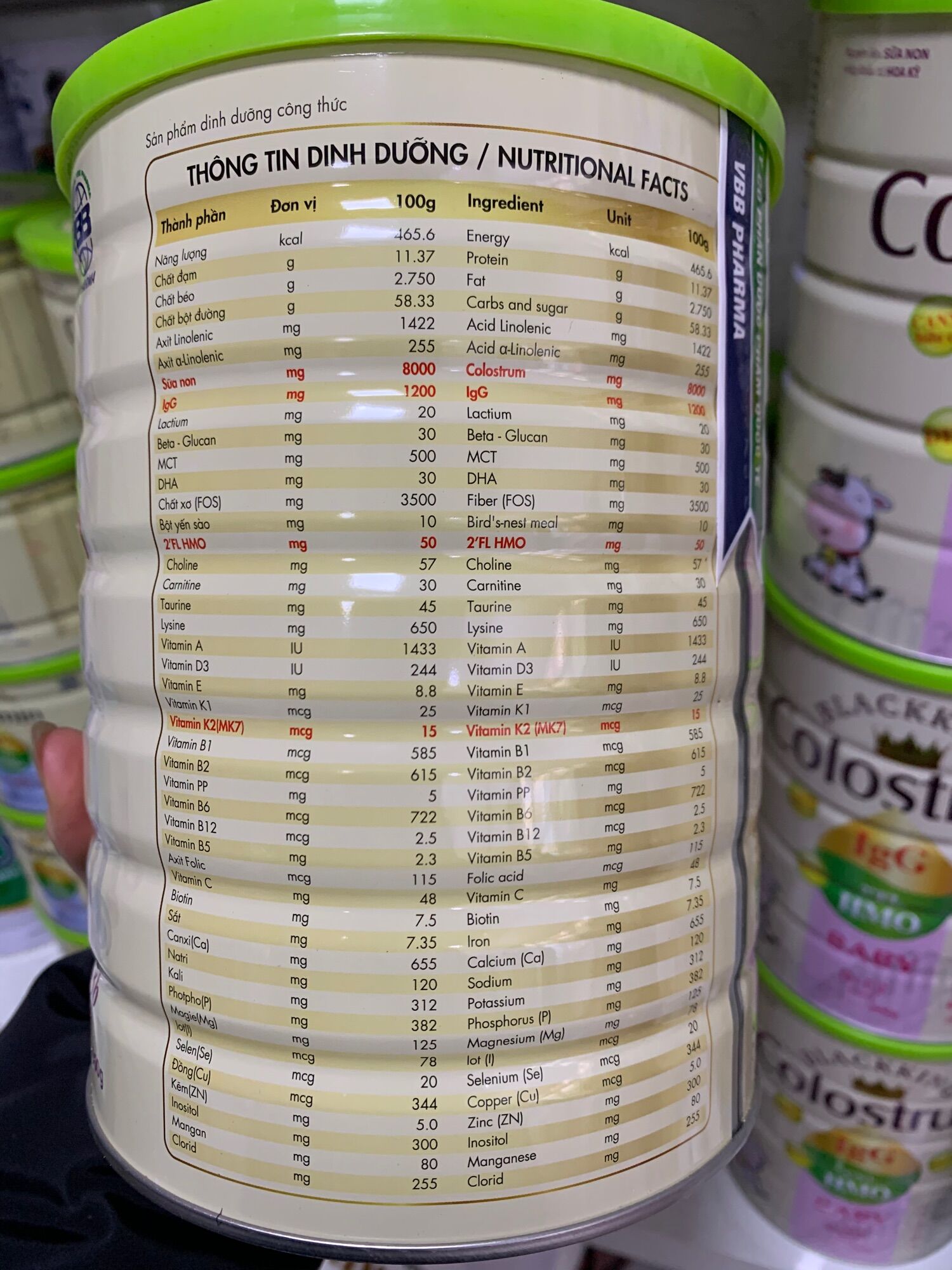 Sữa Blackking colostrum 24 6-36th 900g