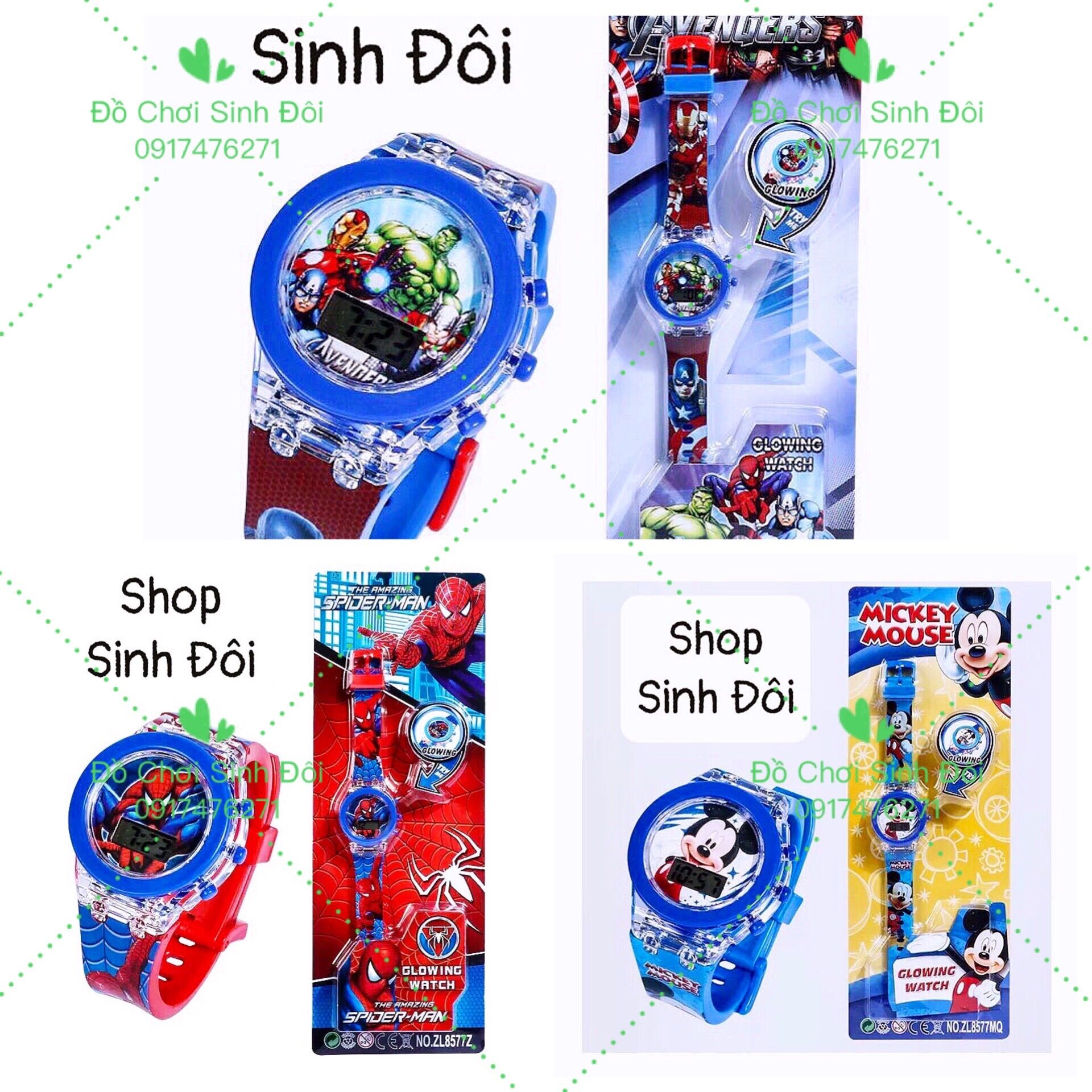 Đồng hồ bé trai có đèn