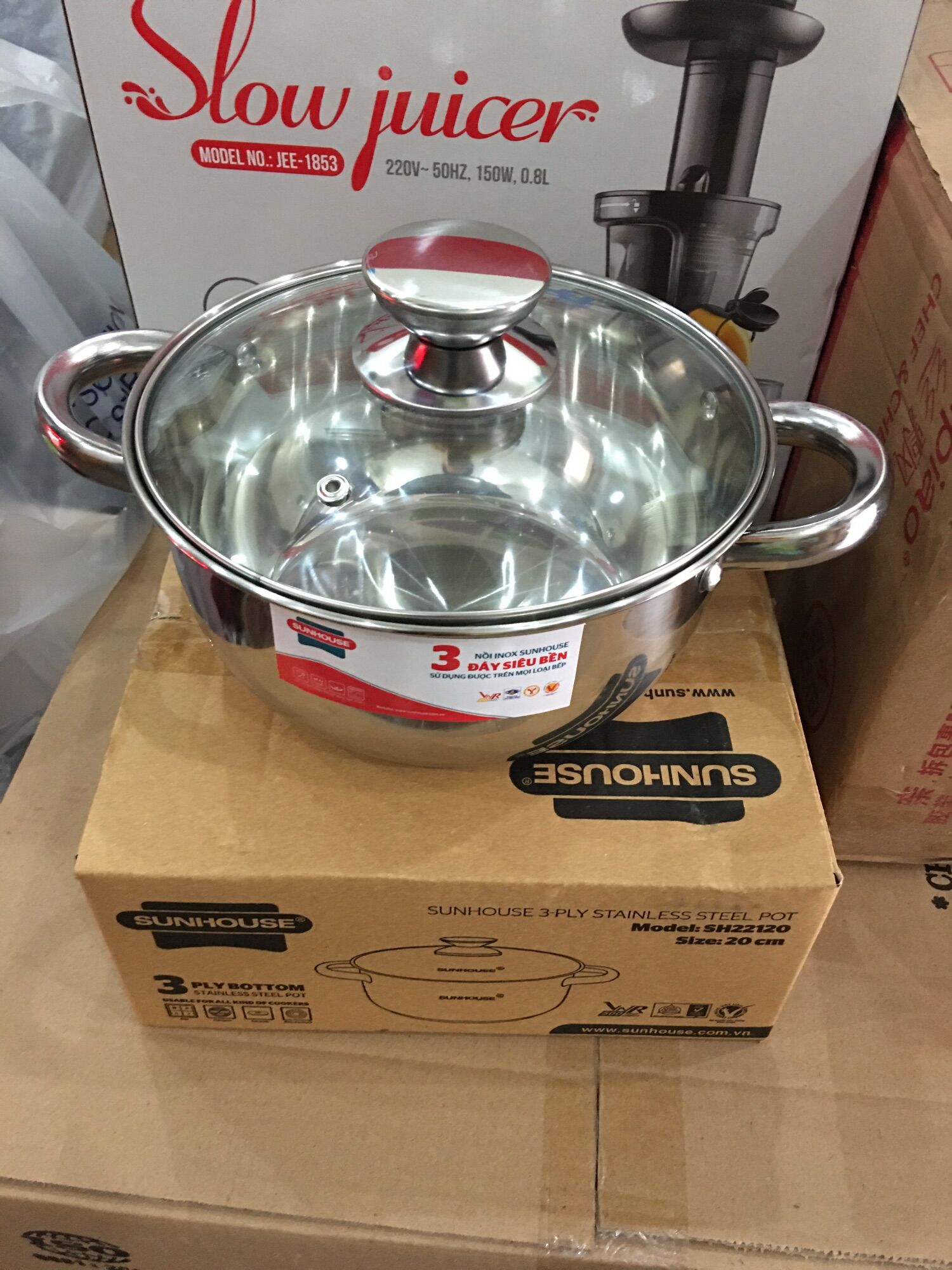 [HCM]???? NỒI INOX 3 ĐÁY SUNHOUSE size 20cm ????
