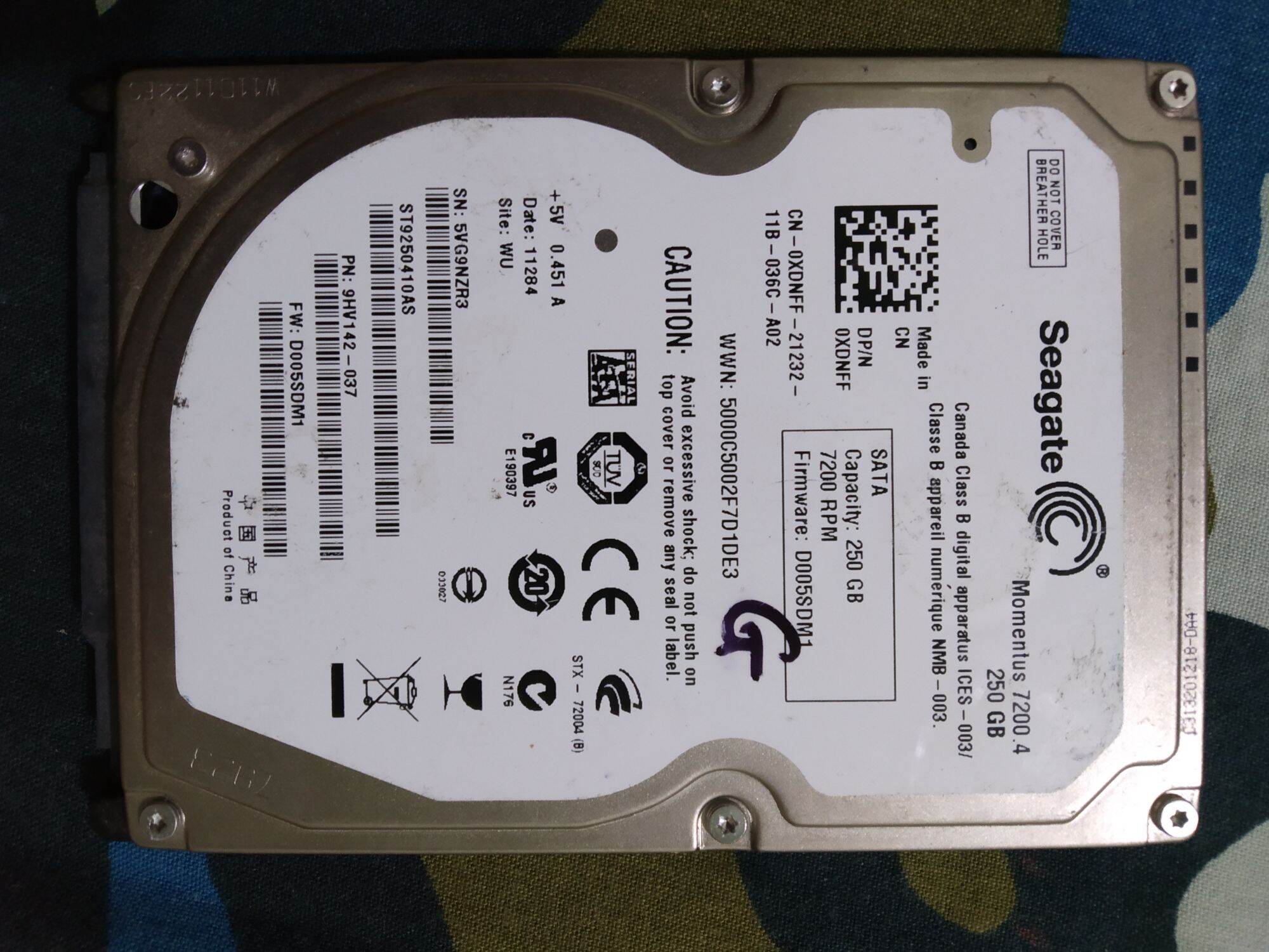 Ổ cứng laptop 250gb HDD cũ dùng bình thường