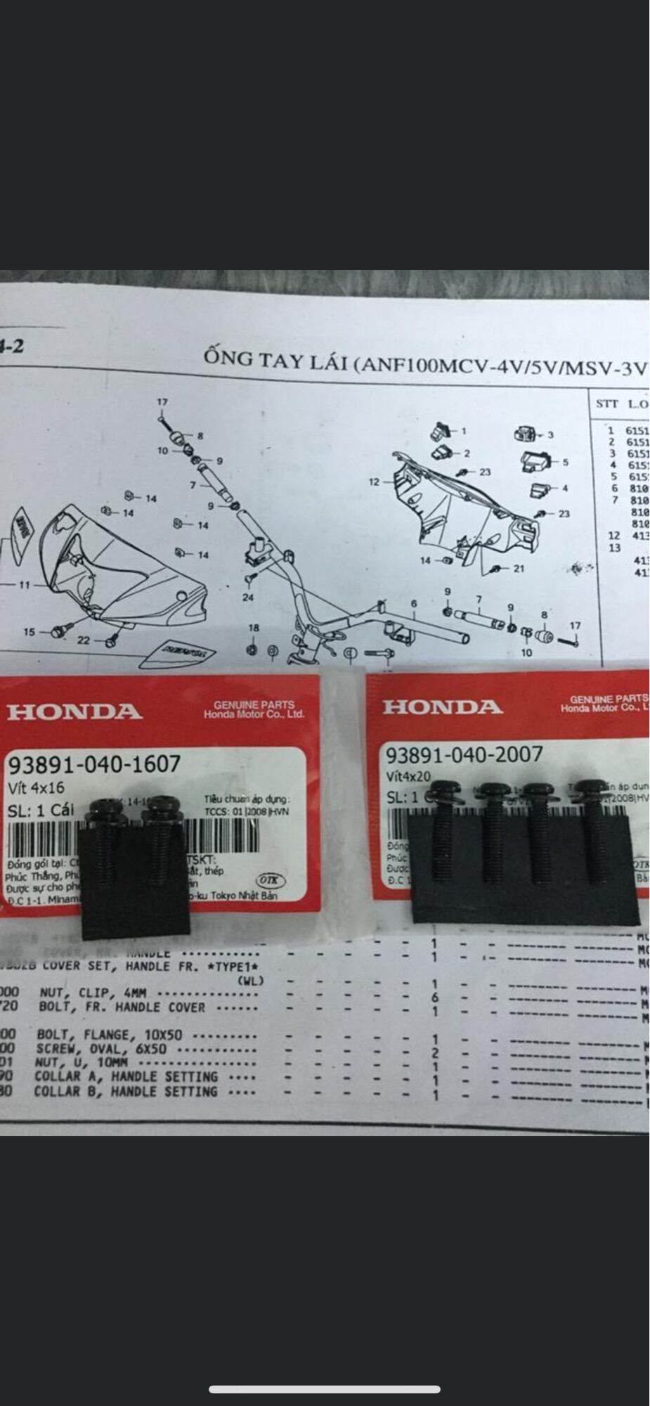 Bộ ốc bàn thờ : wave a , rs ,funeo , fu mới ,rsx 110