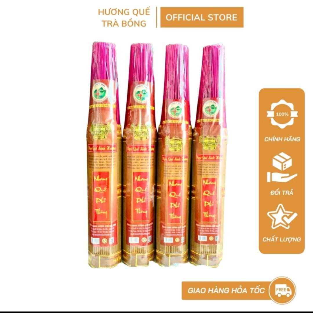 Nhang Phổ Thông Lá Quế 38cm/bó 220cay -Hương Quế Trà Bồng