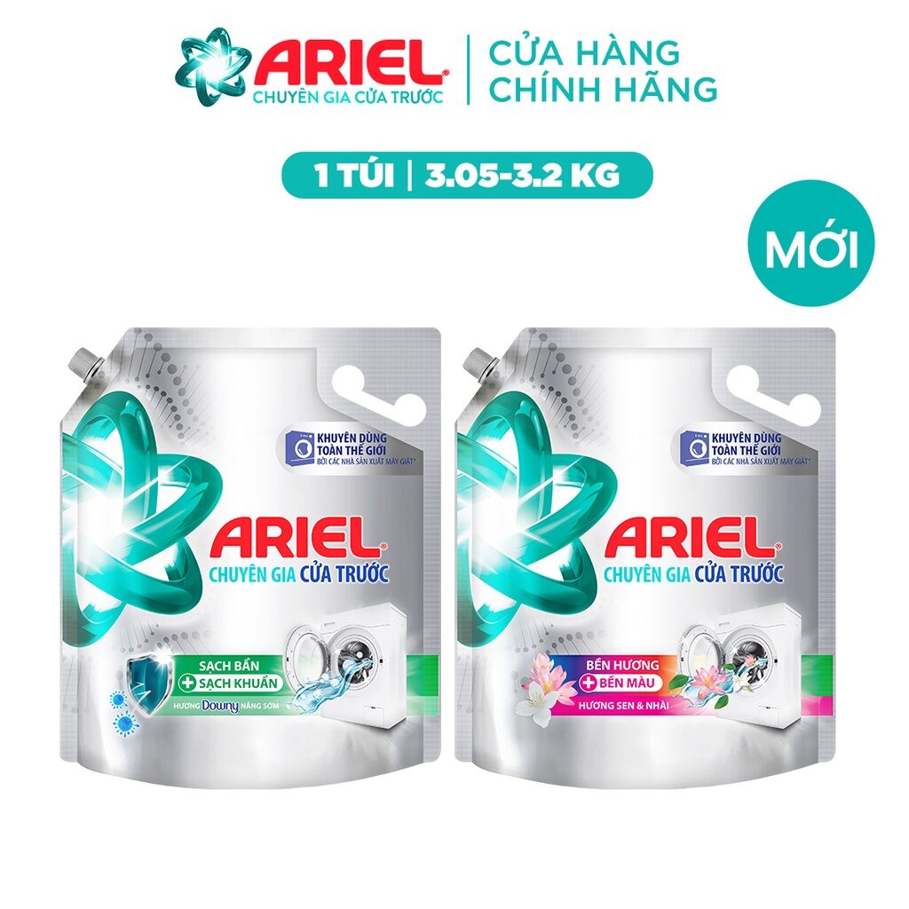 Nước giặt ariel cửa trên sạch nhanh ,hương downy 3,2l