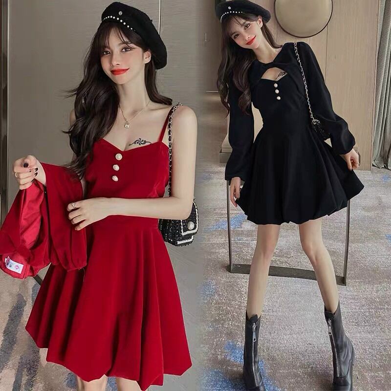 Set đầm + áo khoác ngắn