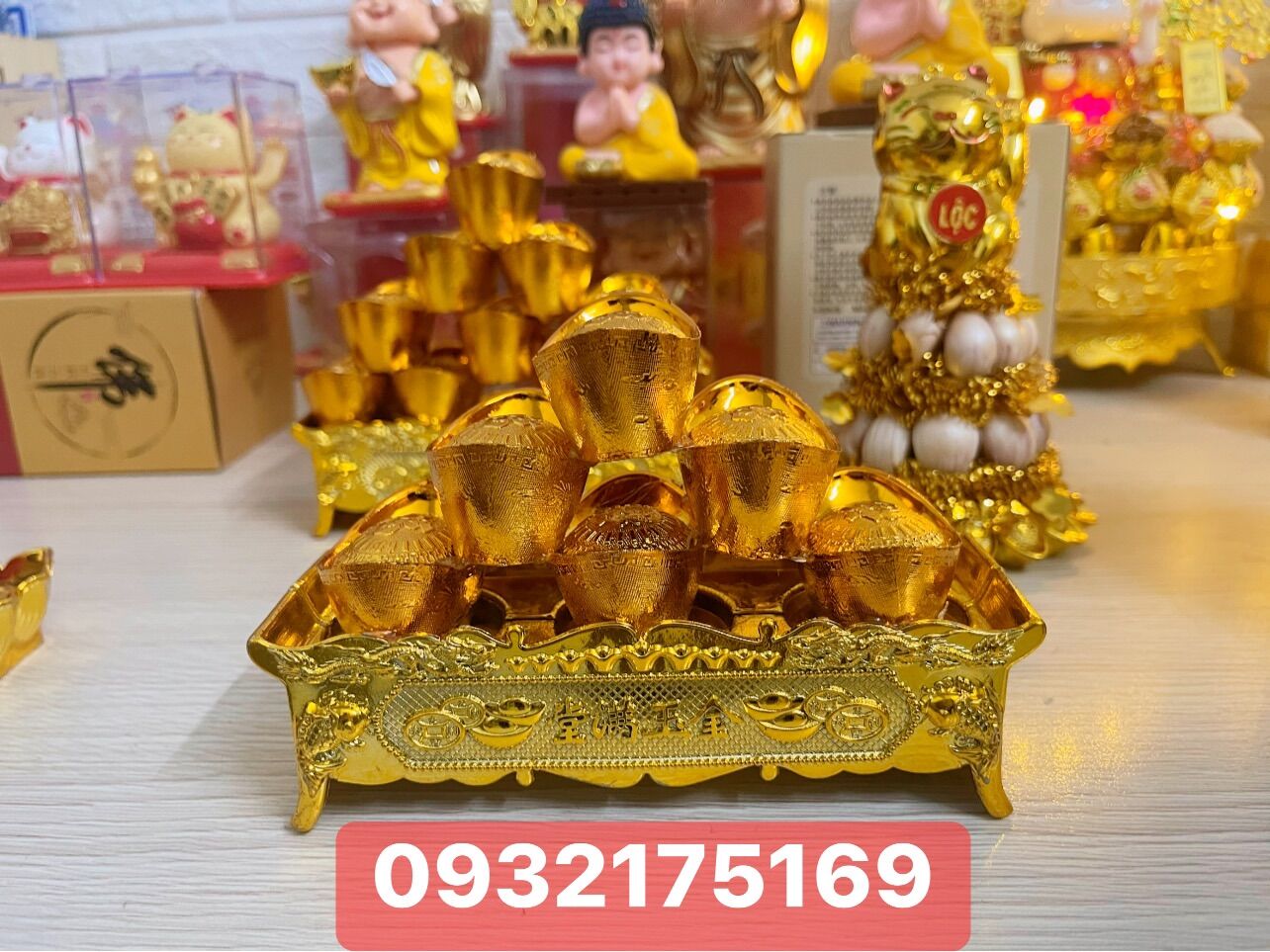 Khay vàng thỏi chiêu tài lộc
