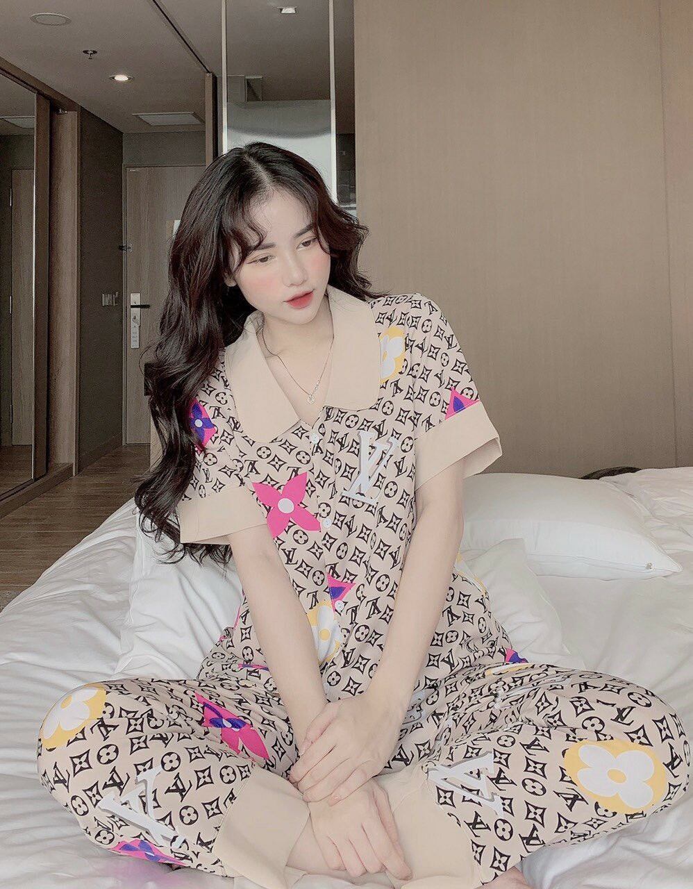 Bộ lụa Pijama lụa loại 1 chất mềm mịn, mát + Ảnh thật ,Bộ Lụa Mango Tay Ngắn
