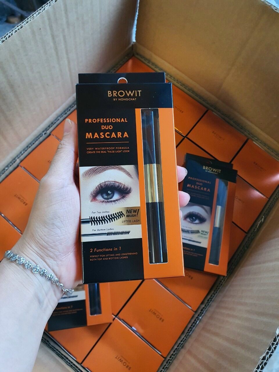 Mascara 2 đầu browit professional duo mascara 4 + 4g sexy black giúp dài, tơi, cong mi, chống nước 24h