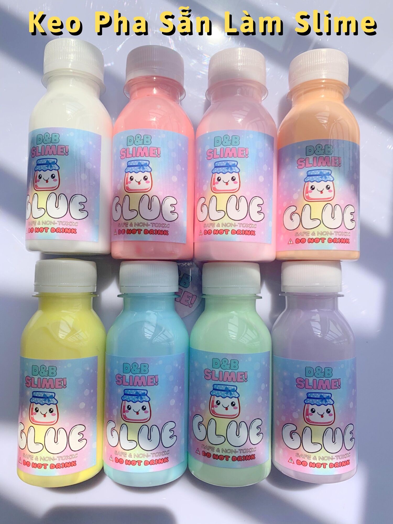 Keo sữa atm pha sẵn đủ màu làm slime basic 100ml - nguyên liệu làm slime đầy đủ