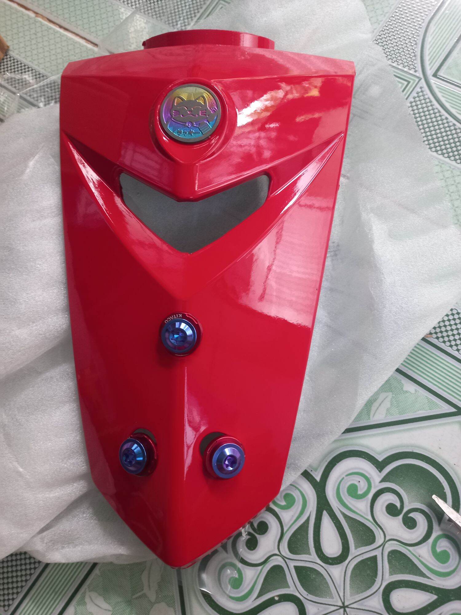Combo mặt nạ 3 lỗ gồm ốc lông đền và logo mèo titan