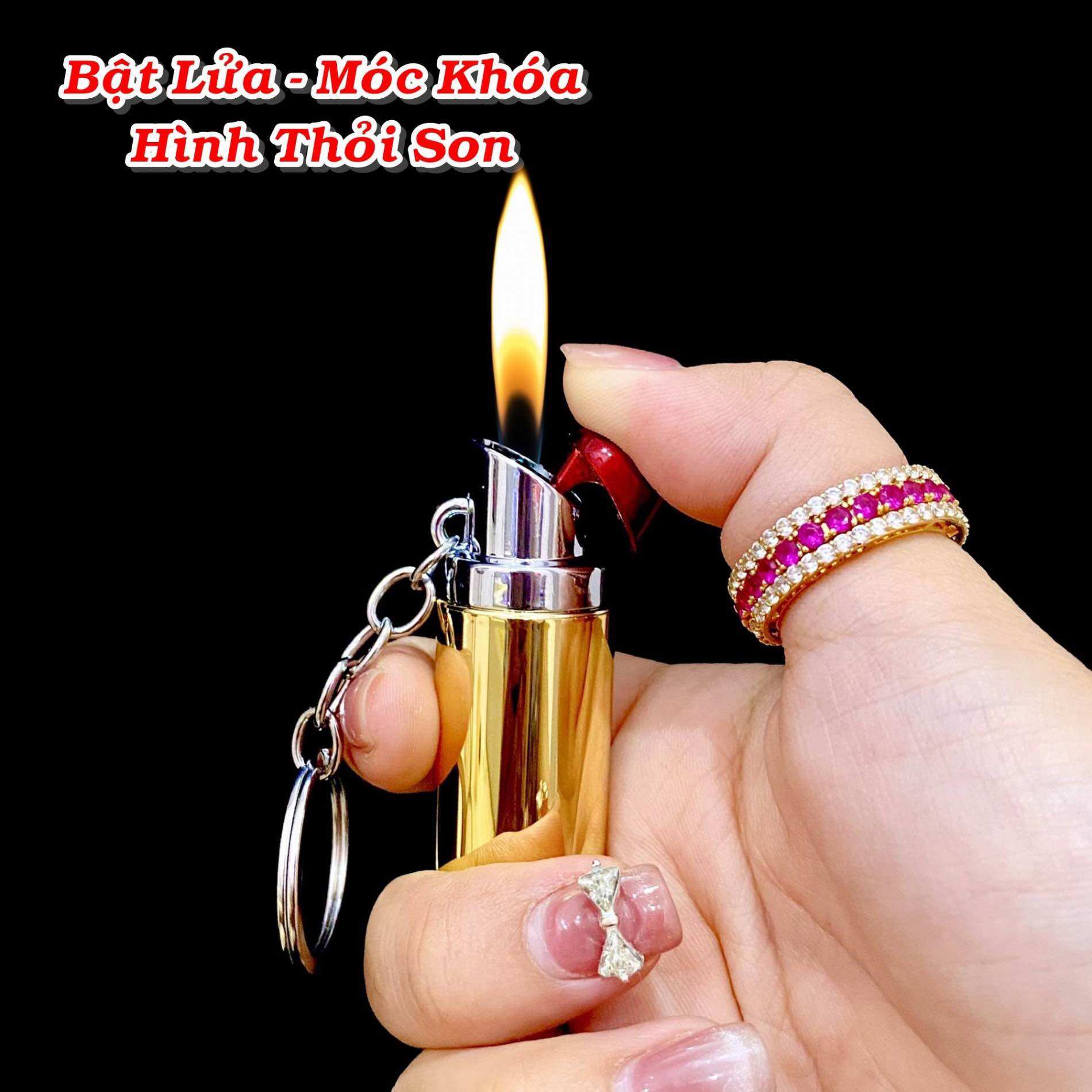 [HCM] Bật Lửa Móc Khoá Đa Năng Hình Thỏi Son (Nhiều Màu)