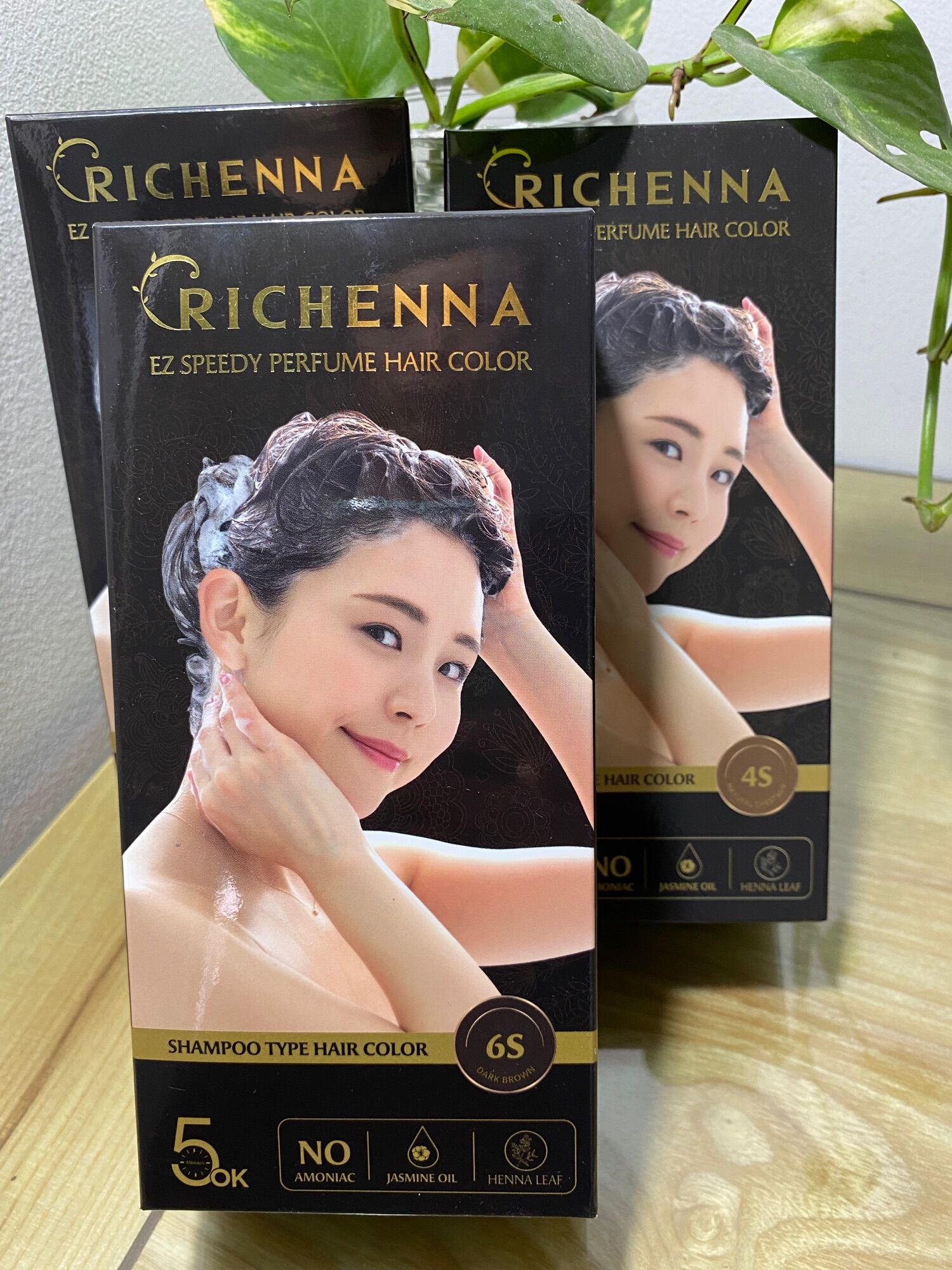 Thuốc nhuộm tóc richenna dạng gội 60gr số 4,5,6