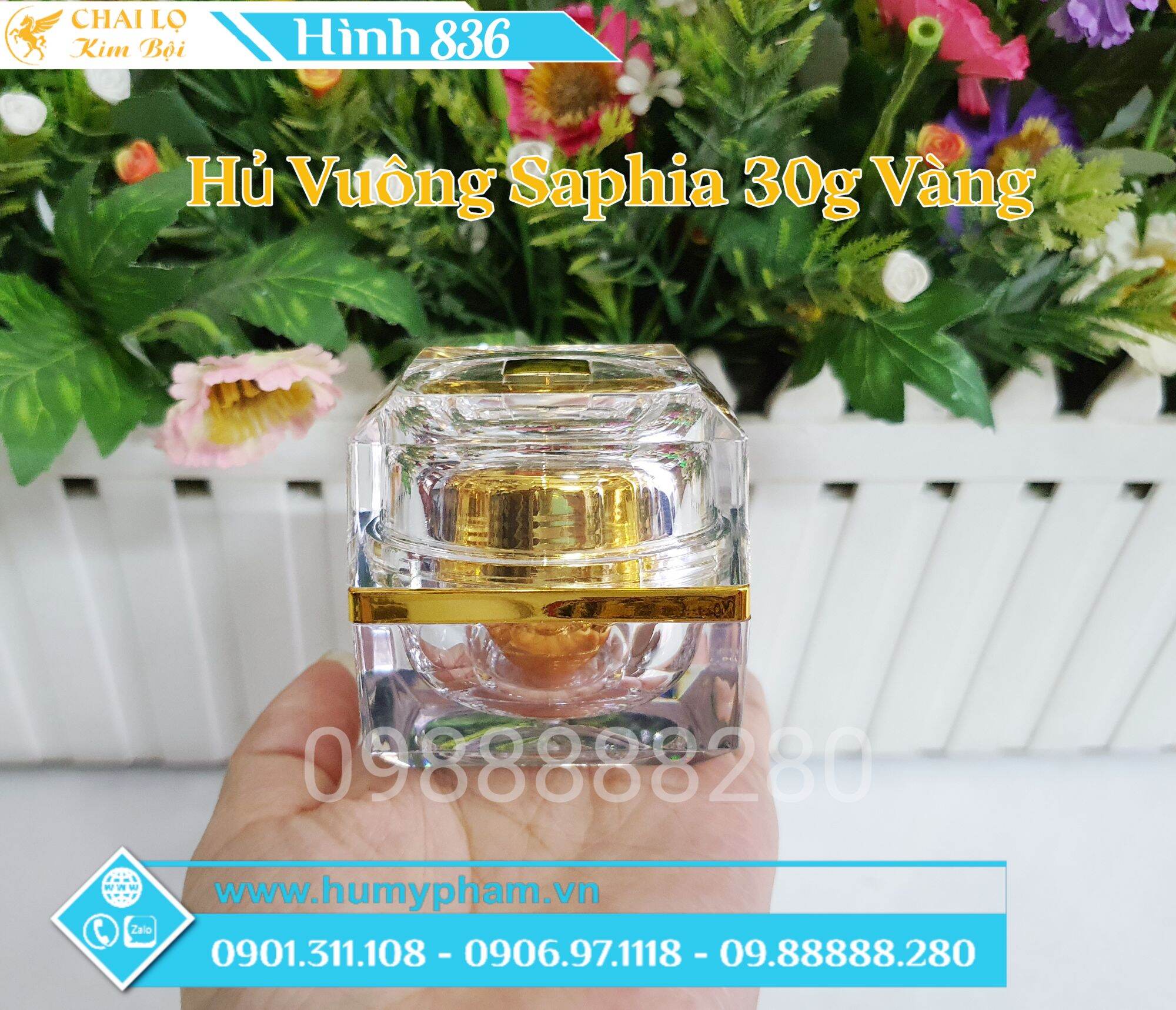 LỌ CHIẾT MỸ PHẨM - Hủ Vuông Saphia 30g