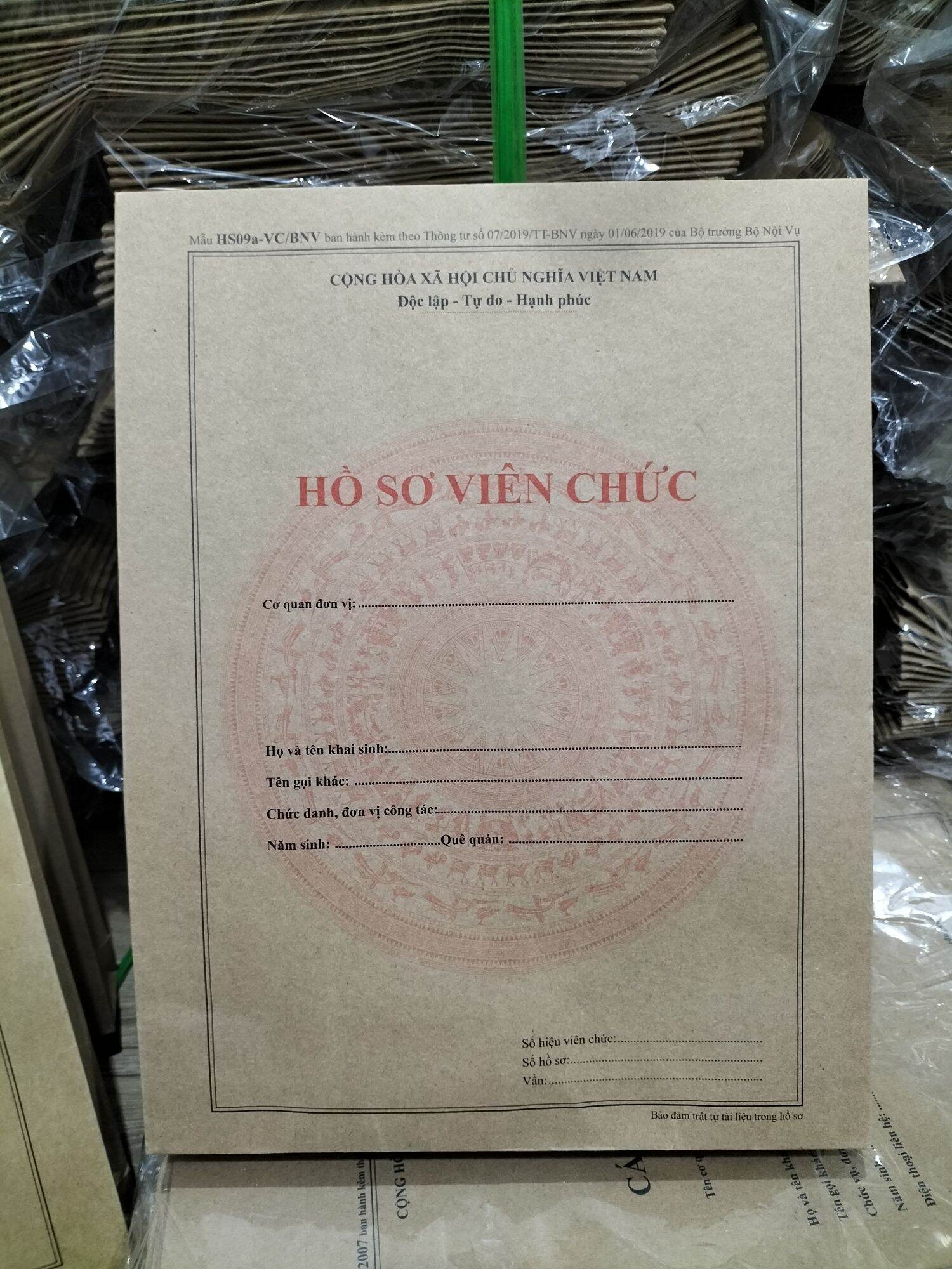 Hồ sơ viên chức ( combo10 bộ), chuẩn mẫu, chất liệu đẹp