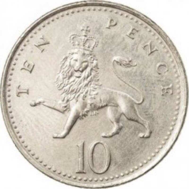 Đồng xu 10 pence của anh 1982 - 2008