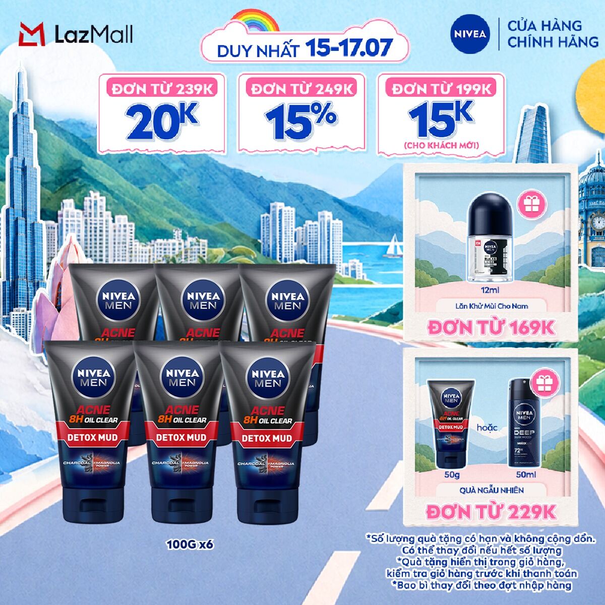 Bộ 6 Sữa Rửa Mặt Bùn Khoáng NIVEA MEN Kiểm Soát Nhờn & Ngừa Mụn (100g) - 83940
