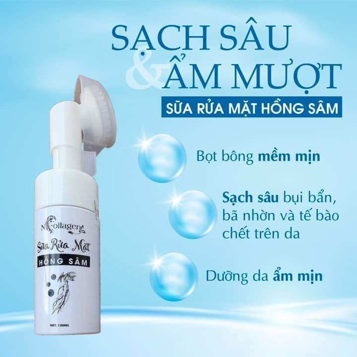 SỮA RỬA MẶT HỒNG SÂM NCOLAGEN SẠCH DA ,MỊN DA