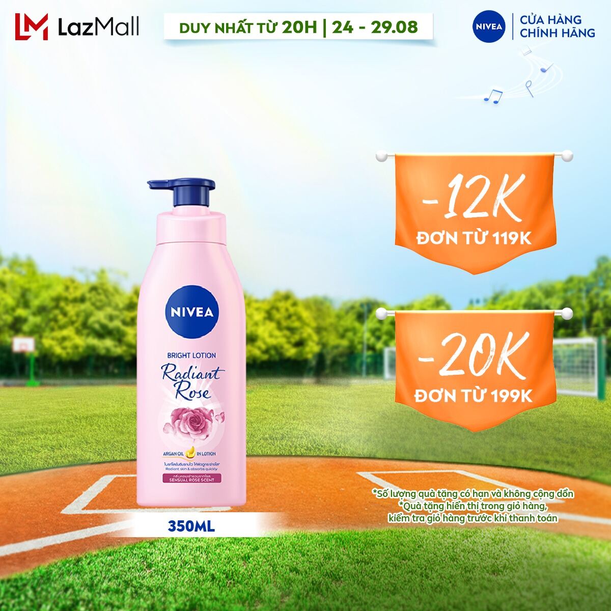 Sữa dưỡng thể nivea dưỡng sáng da hương hoa - 85707/85703