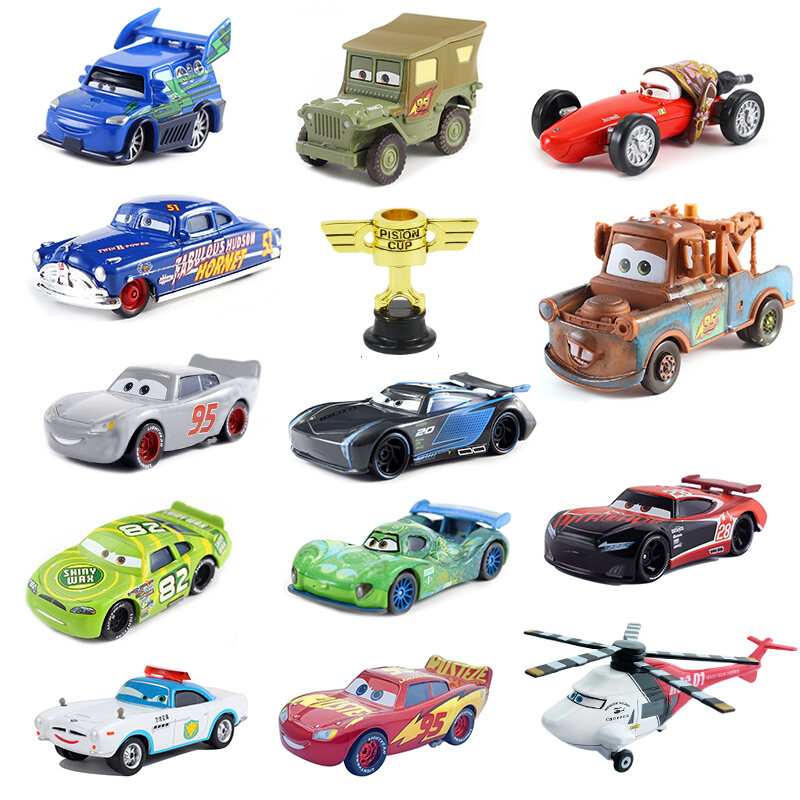 Bộ Sưu Tập Đồ Chơi Disney Pixar Cars 2 & 3 - Lightning McQueen Jackson Storm Mater Die Cast Mini Rac