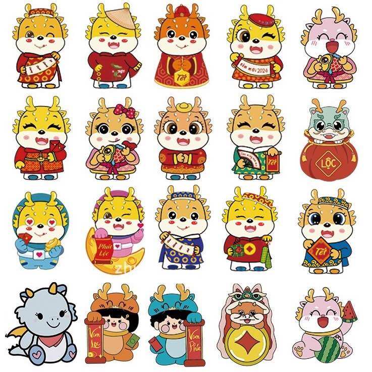 Sỉ 50 Bao Lì Xì chibi phản quang đẹp, bao lì xì tết 2024 mẫu mới đẹp dễ thương